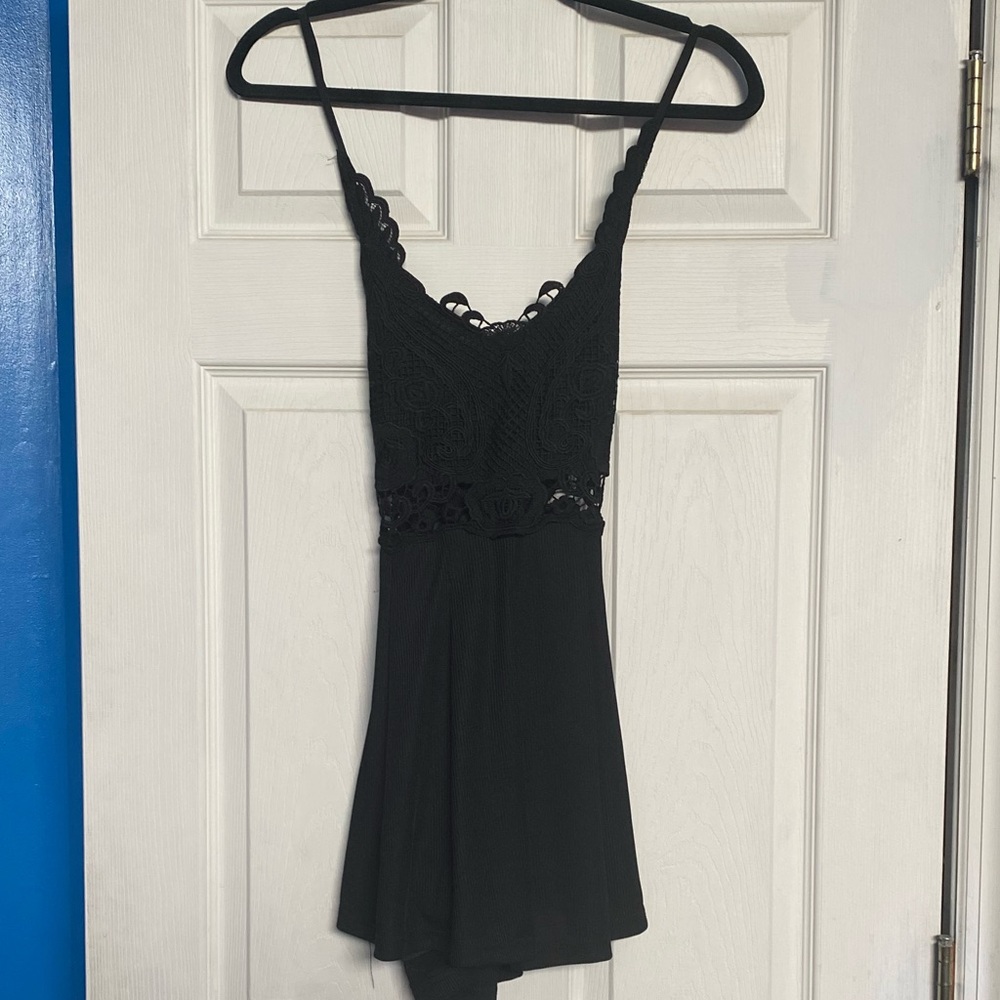 Black lace romper